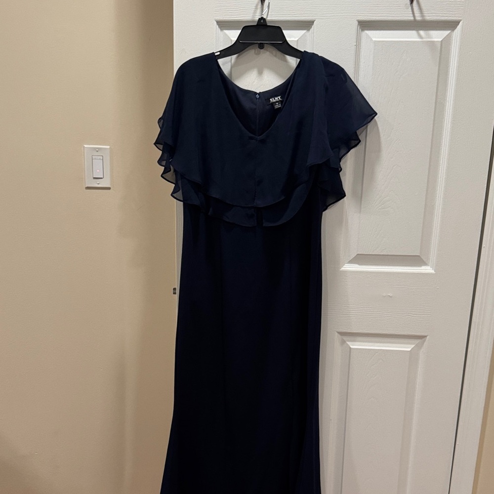 SLNY Dark Blue Maxi Dress